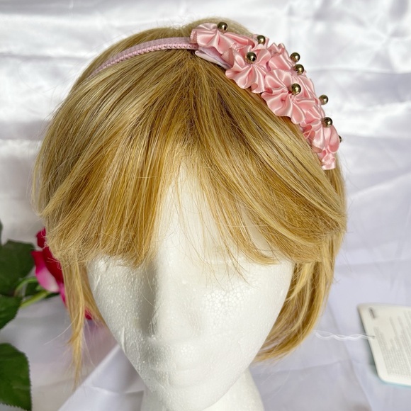 New Girls head bands pink embellished handmade - Picture 5 of 16